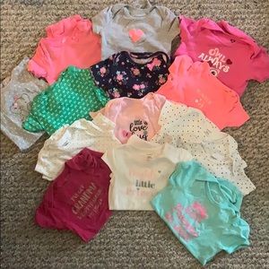 Lot of 14 Short-sleeved Infant Onesies
